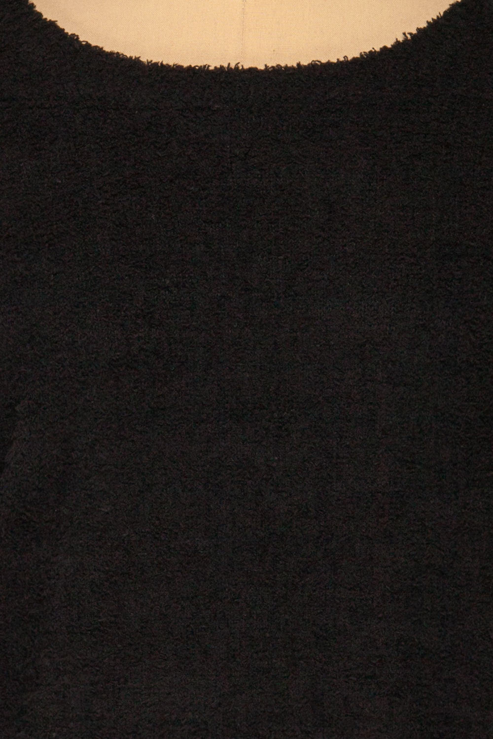 Hult Black Fuzzy Long Sleeve Sweater | La petite garçonne fabric