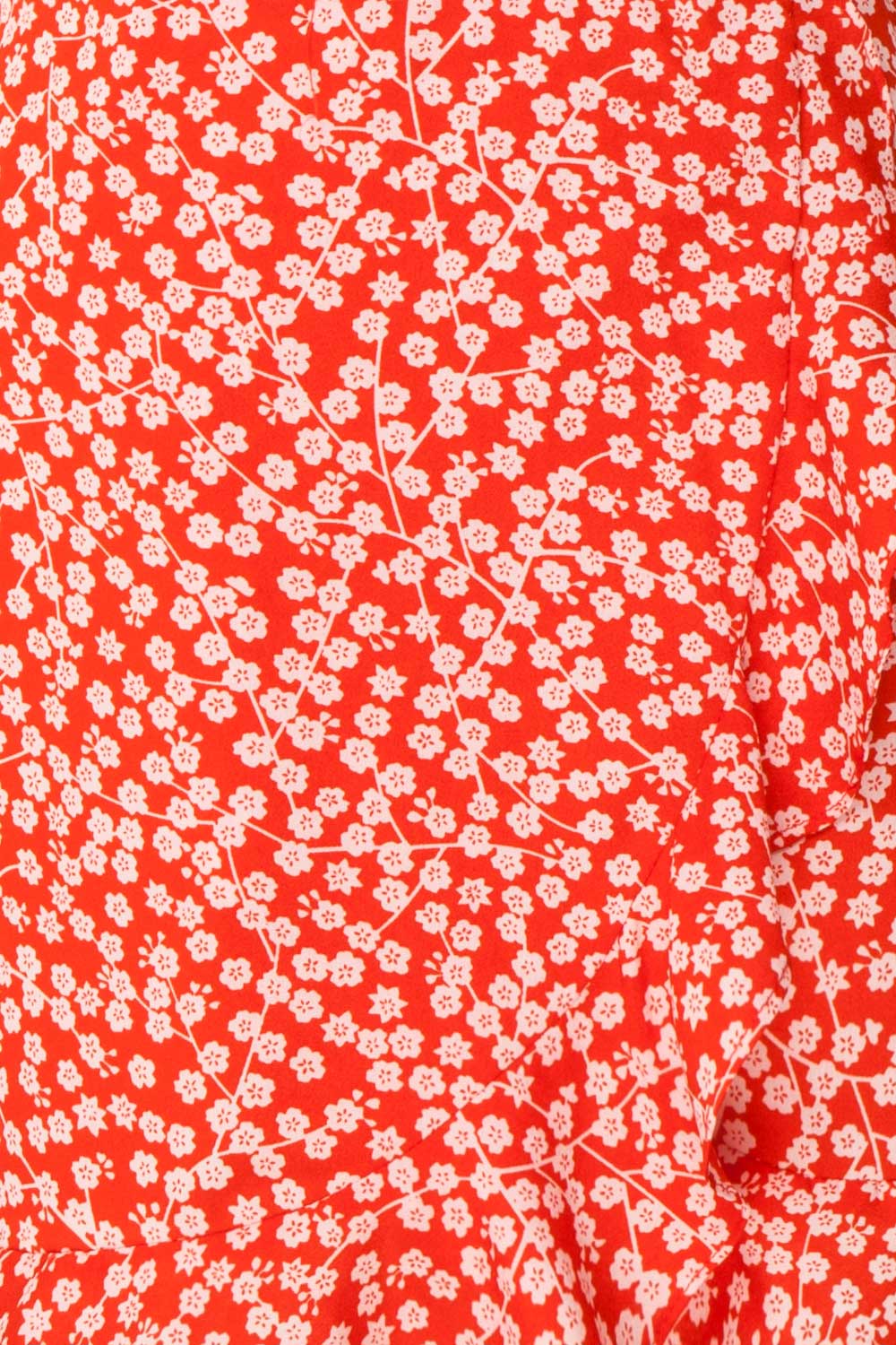 Hyemi Fire Red & White Floral Summer Wrap Dress | Boutique 1861