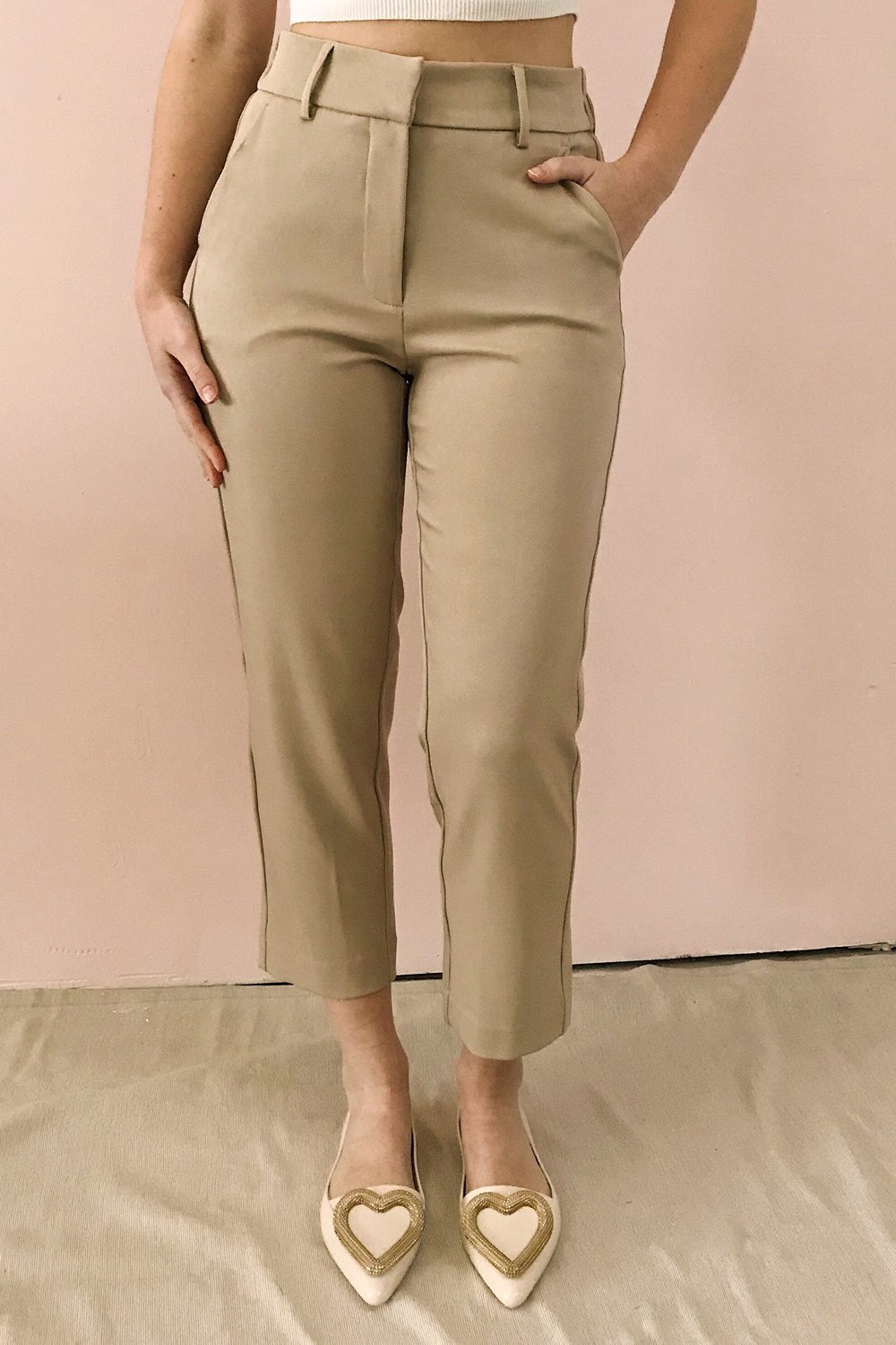 Issie Nutmeg Brown Straight Leg Pants | La petite garçonne https://1861.ca/products/issie-nutmeg on model