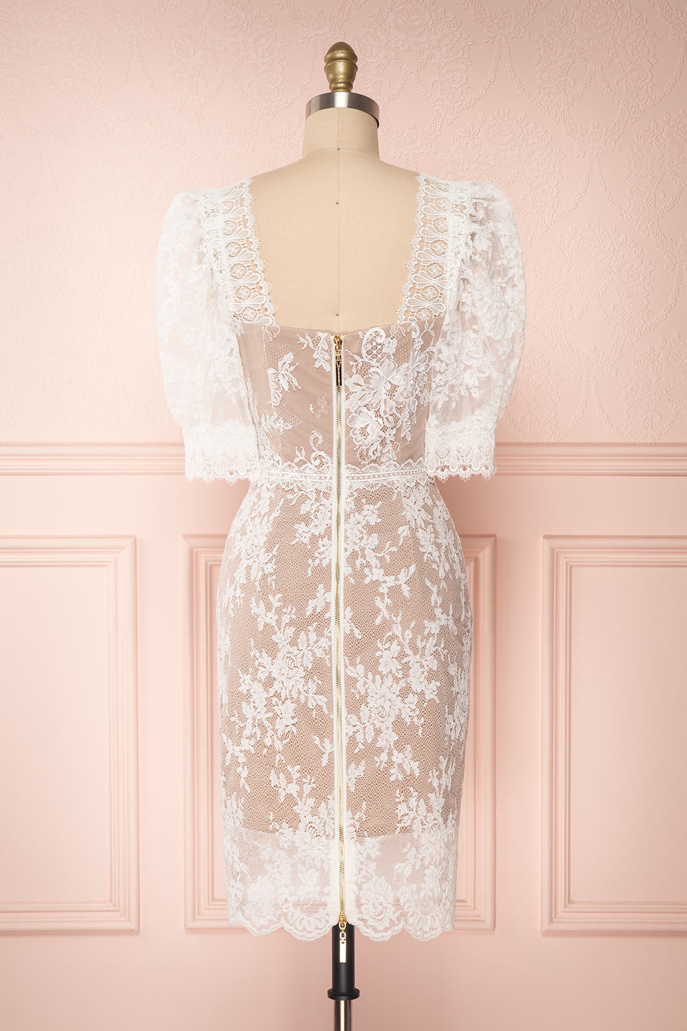 Ileana White Lace Short Fitted Bridal Dress | Boudoir 1861