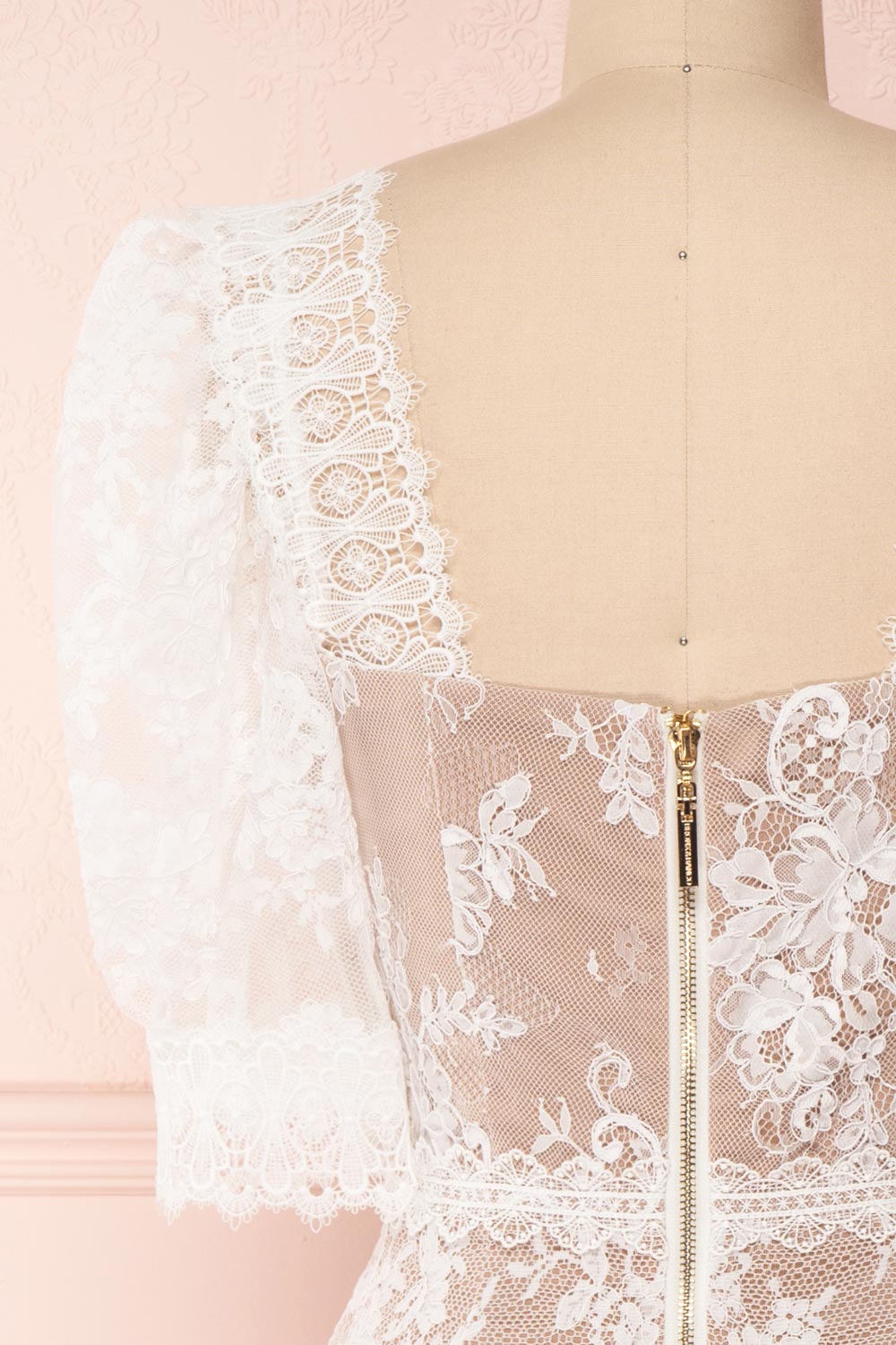 Ileana White Lace Short Fitted Bridal Dress | Boudoir 1861