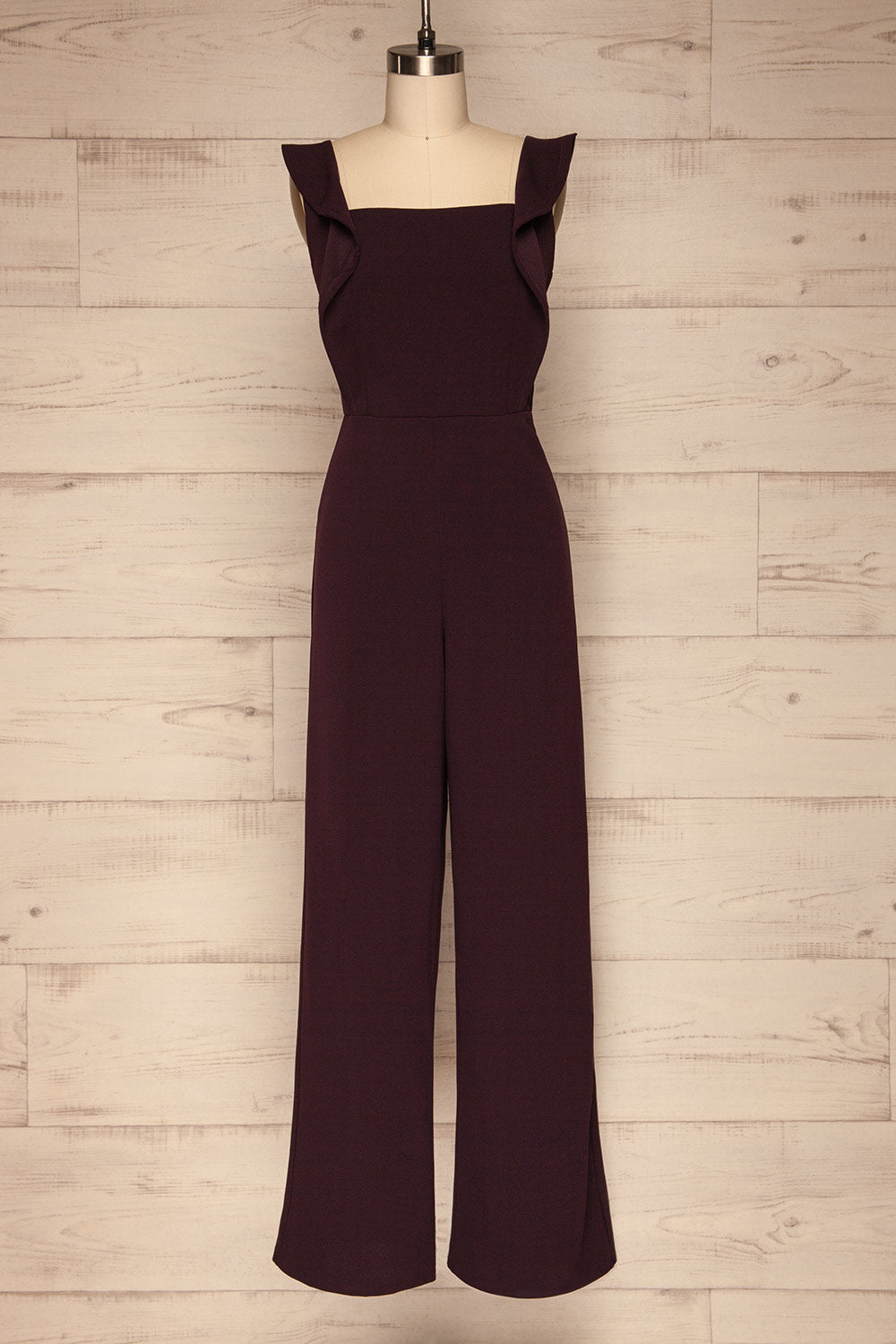 Ilnes Prune Plum Jumpsuit | Combinaison | La Petite Garçonne front view