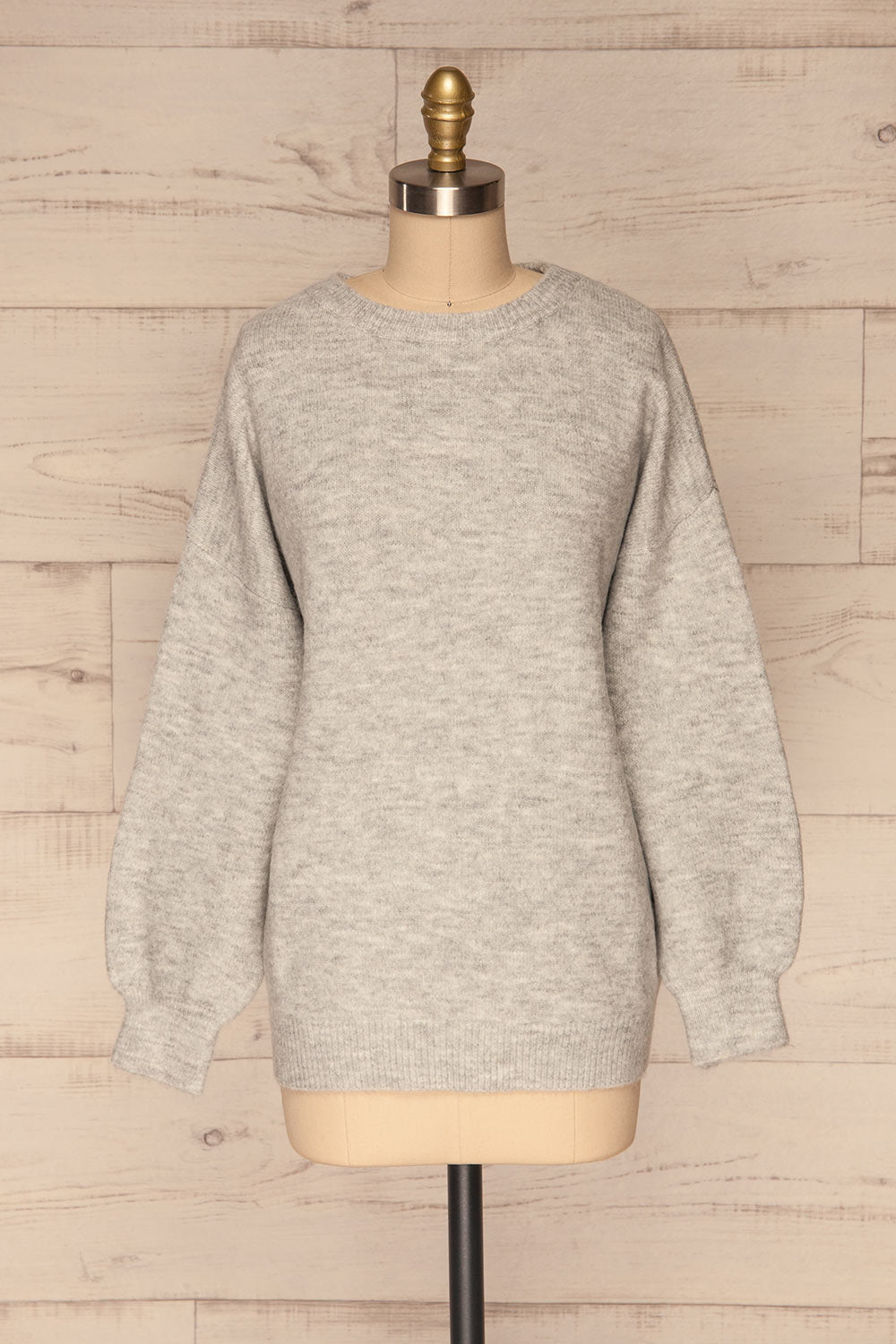 Iocaste Grey Variegated Oversized Sweater | La Petite Garçonne front view