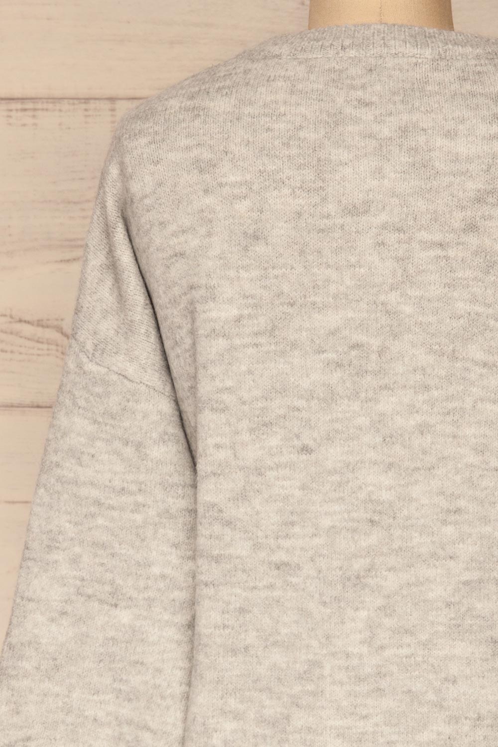Iocaste Grey Variegated Oversized Sweater | La Petite Garçonne back close-up
