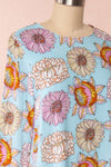 Ivette Colourful Floral Print Short Dress | Boutique 1861 side close up