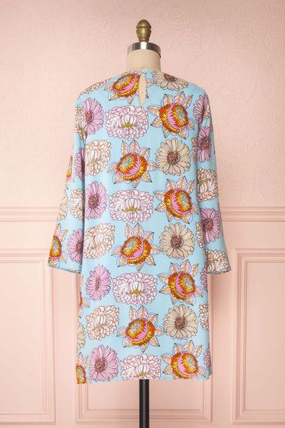Ivette Colourful Floral Print Short Dress | Boutique 1861 back view