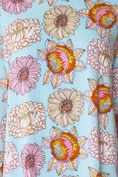 Ivette Colourful Floral Print Short Dress | Boutique 1861 fabric