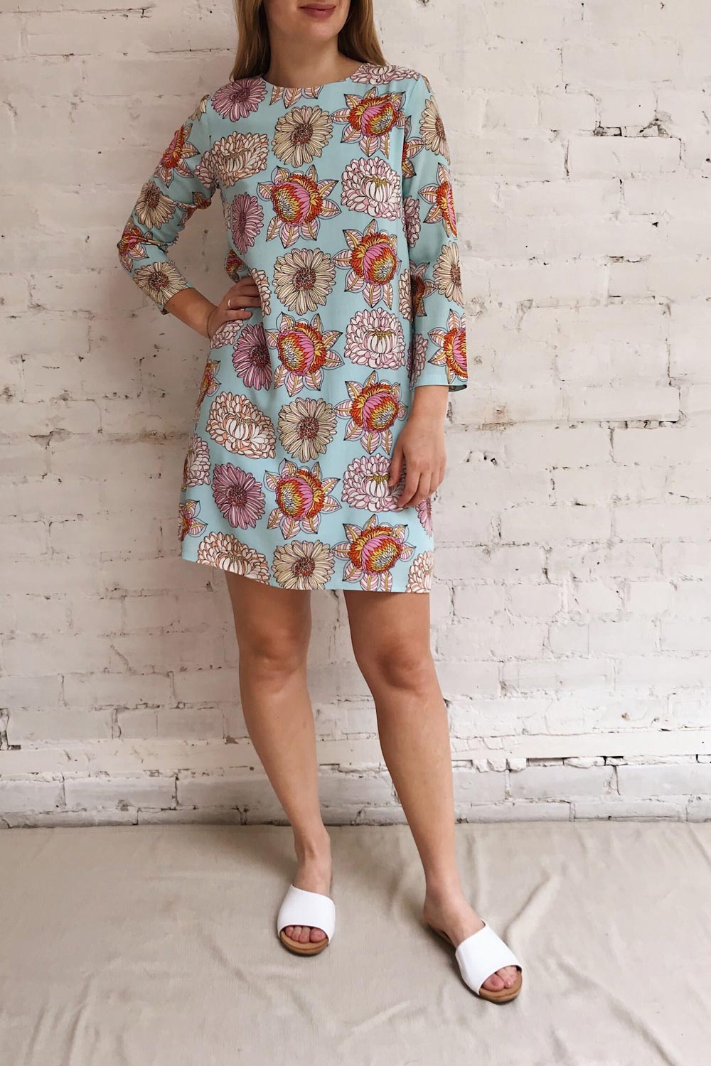 Ivette Colourful Floral Print Short Dress | Boutique 1861 model look