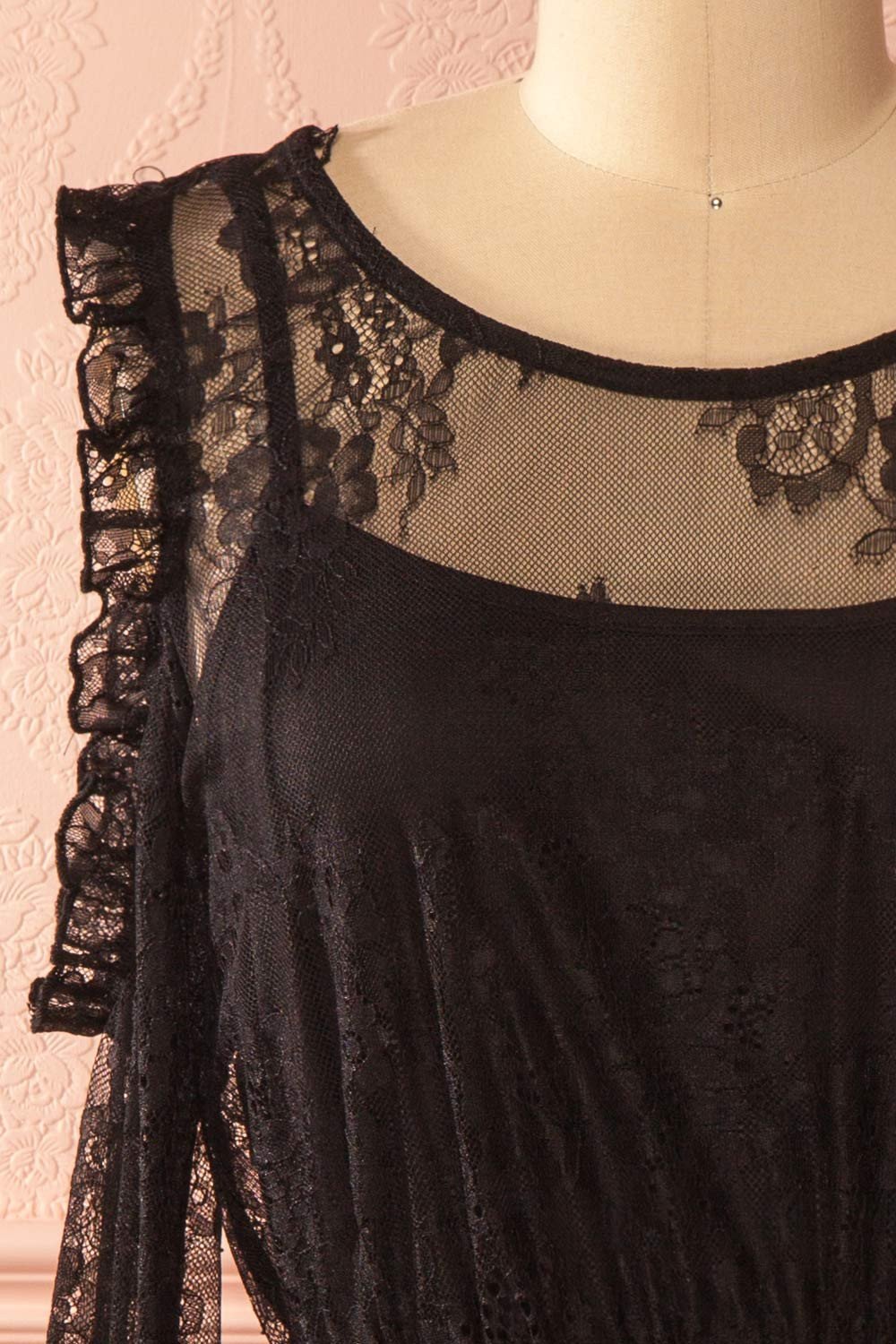 Izzati Storm Black Lace Dress with Slip | Boutique 1861