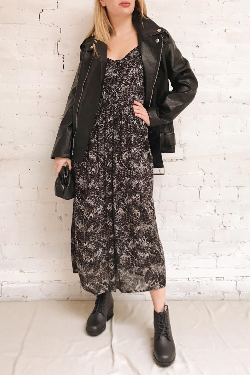 Fagerlund Black Button-Up Maxi Dress | La petite garçonne model look