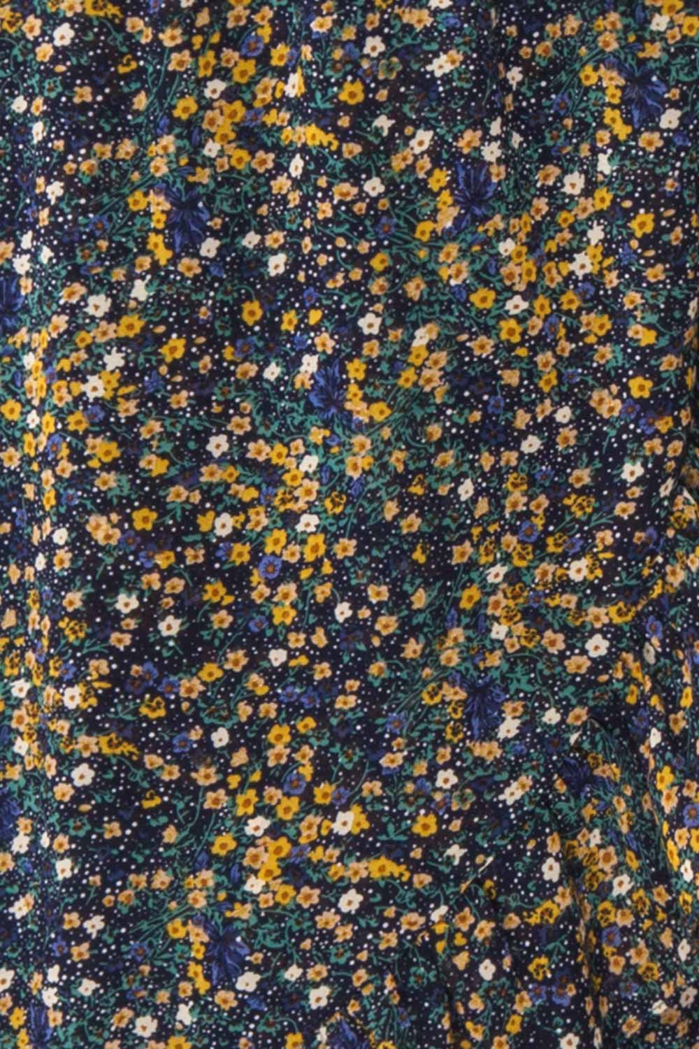 Jadulium Navy Floral Midi Wrap Dress | Boutique 1861 fabric