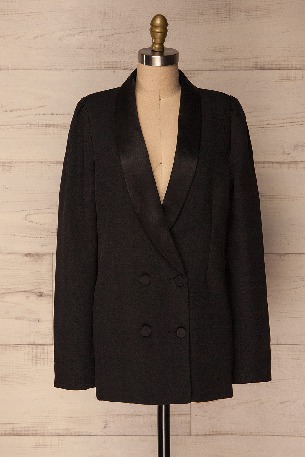 Jartos Black Oversized Double Breasted Blazer | La Petite Garçonne 1