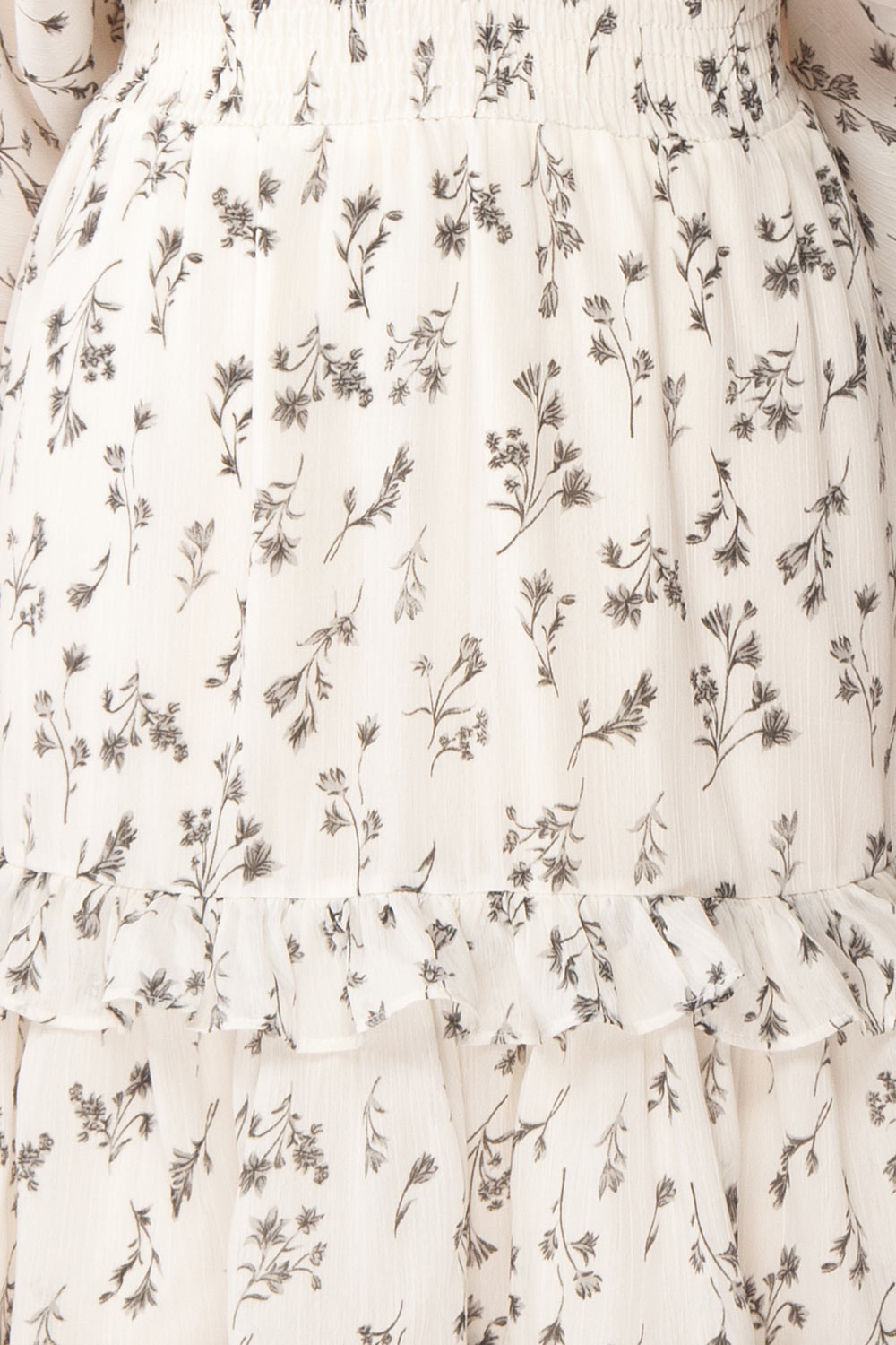 Joanie White Puffy Sleeve Floral Dress | Boutique 1861 fabric