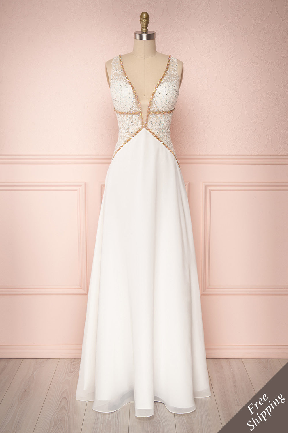Jonhgan Ivory Embroidered Maxi Bridal Dress | Boudoir 1861