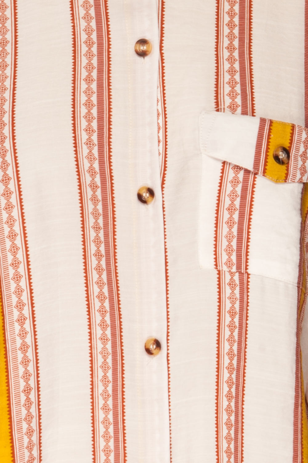 Jordanow White Colorful Striped Button-Up Shirt | La Petite Garçonne fabric detail