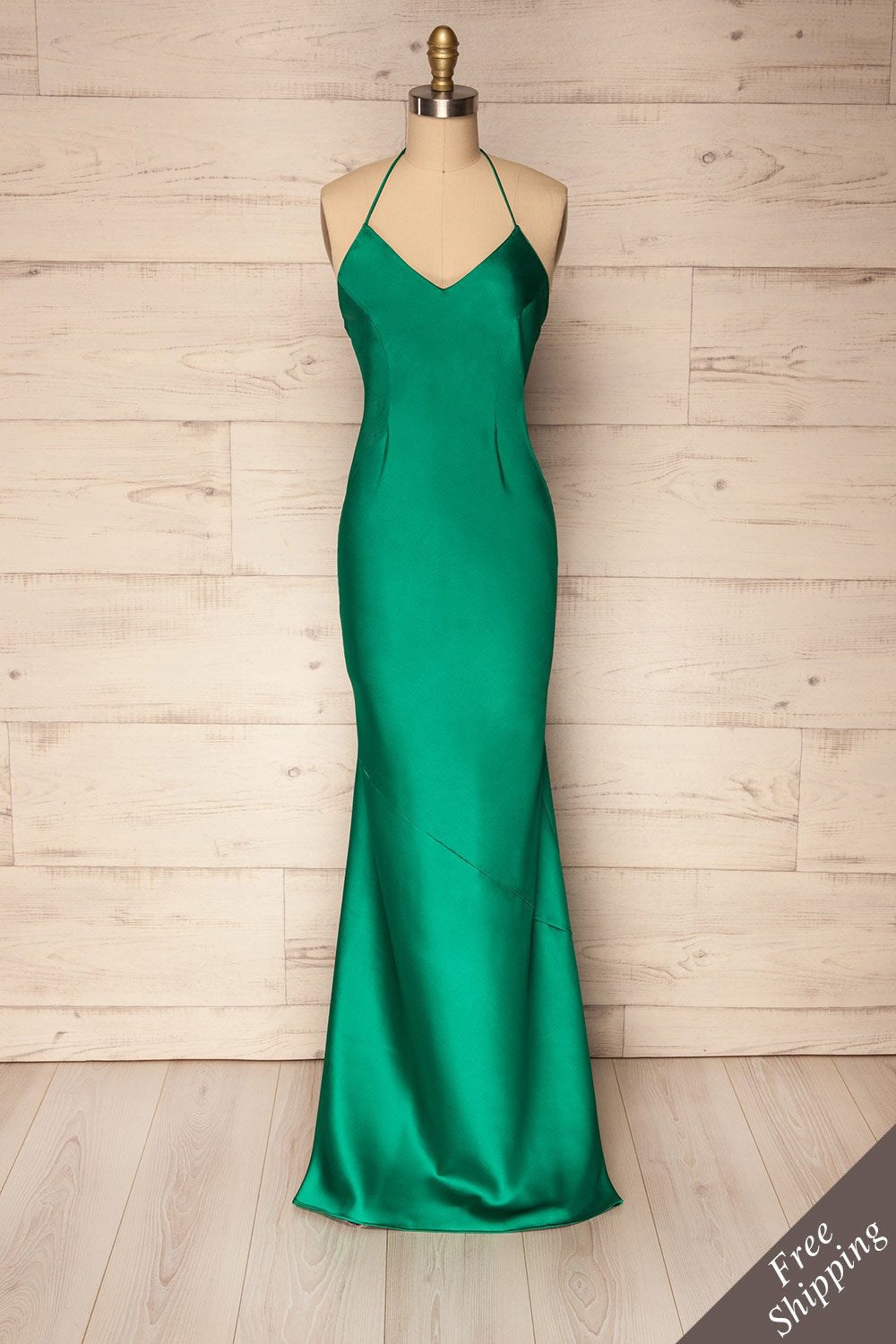Jude Green Silky Flowy Halter Dress | La Petite Garçonne Chpt. 2
