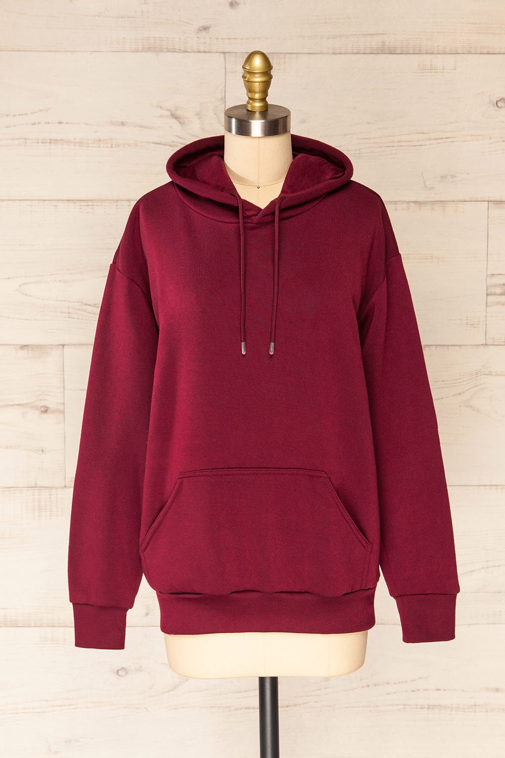 Juxue Cherry Burgundy Oversized Hoodie | La petite garçonne