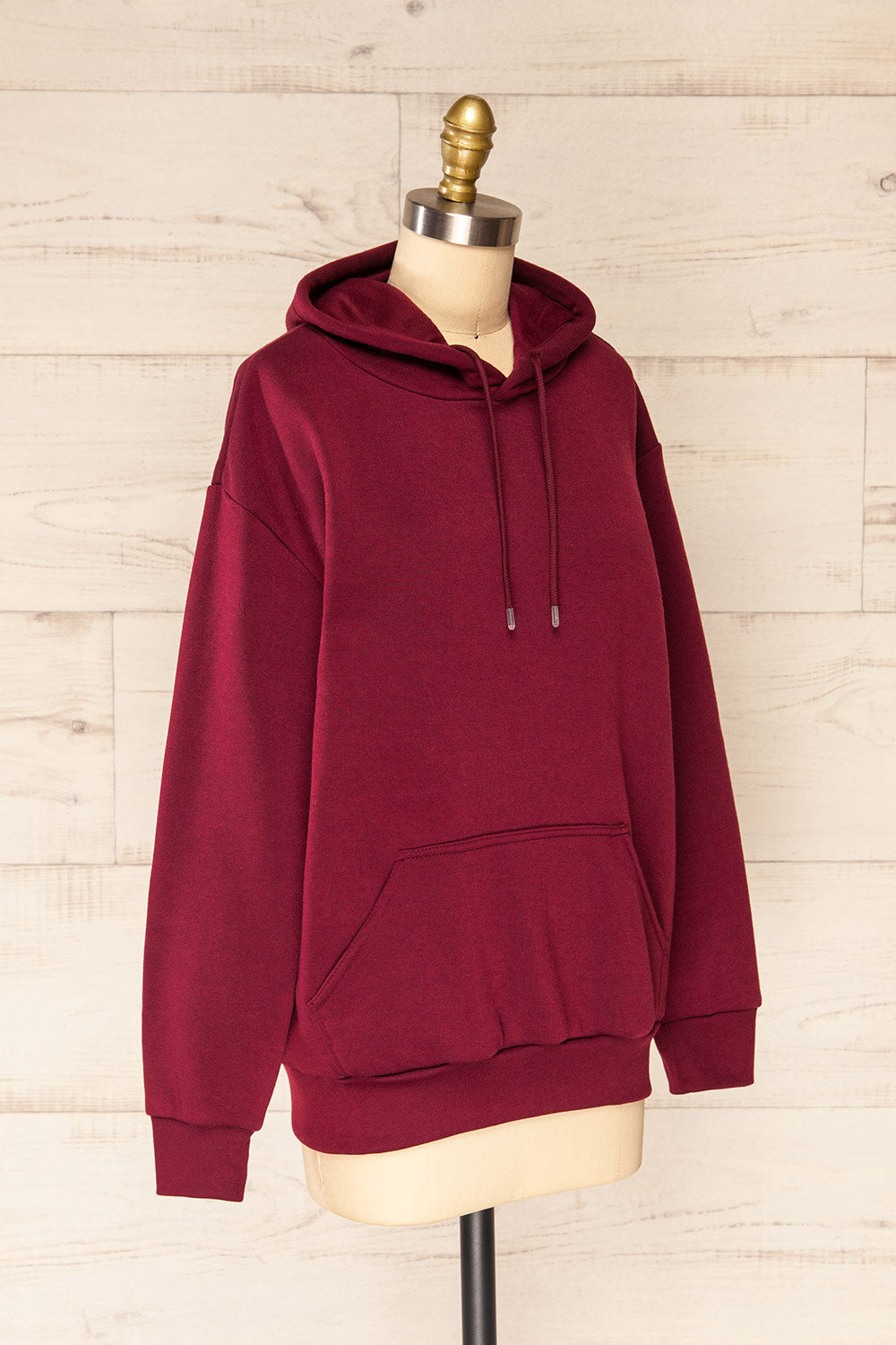 Juxue Cherry Burgundy Oversized Hoodie | La petite garçonne side view