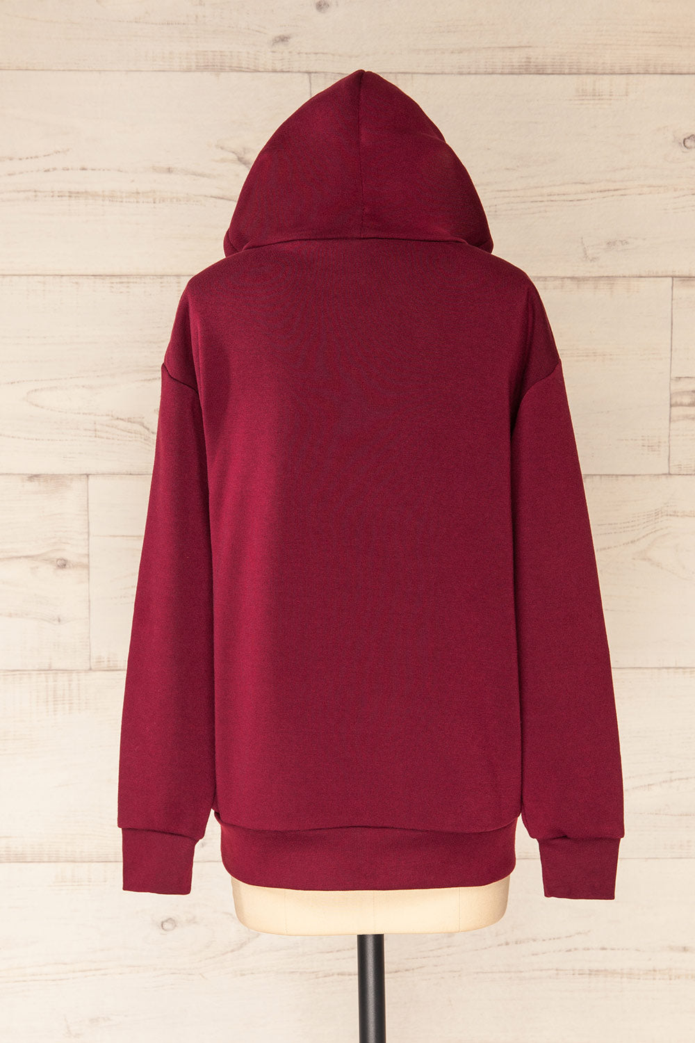 Juxue Cherry Burgundy Oversized Hoodie | La petite garçonne hood view