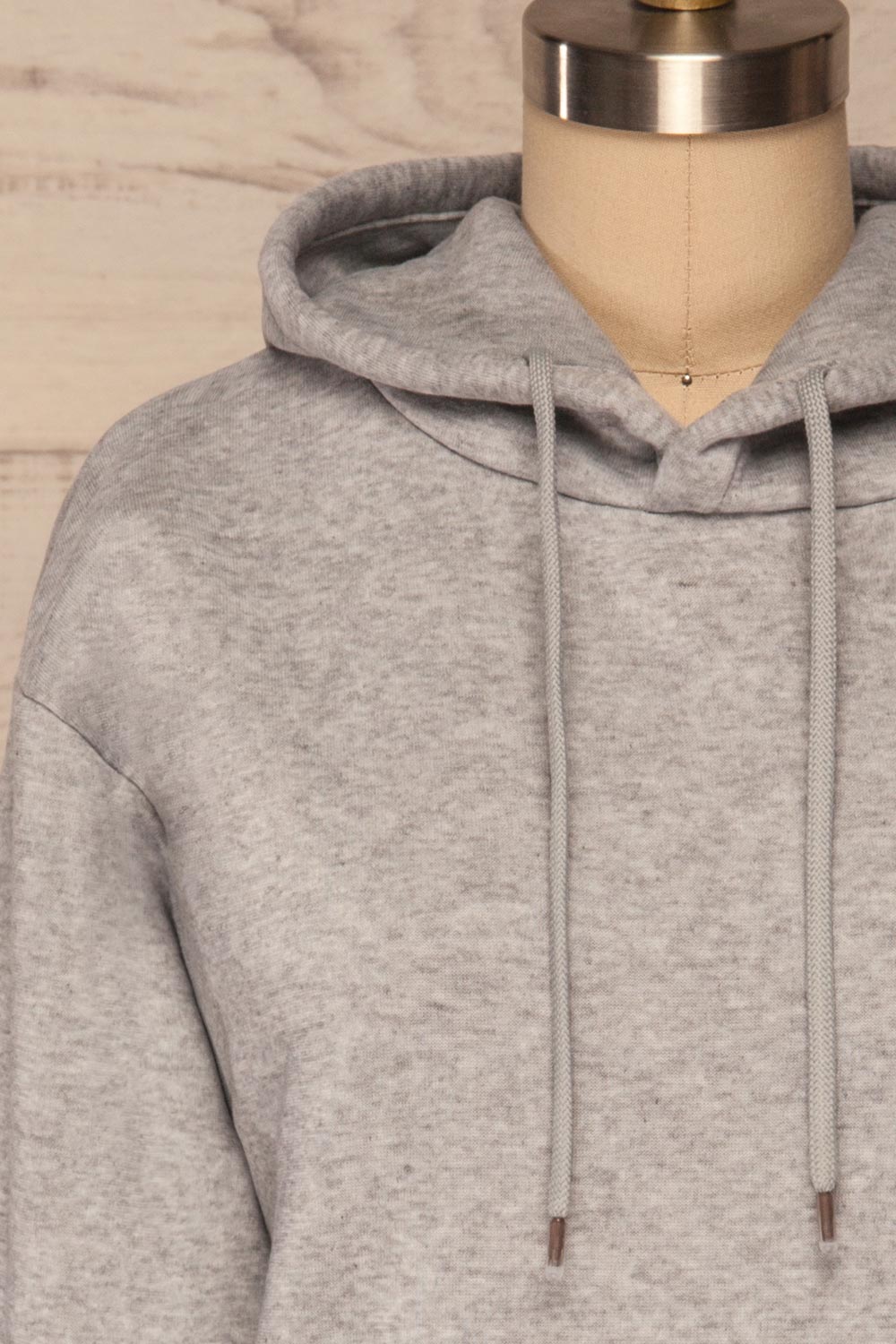 Juxue Fog Grey Hoodie | La petite garçonne front close up