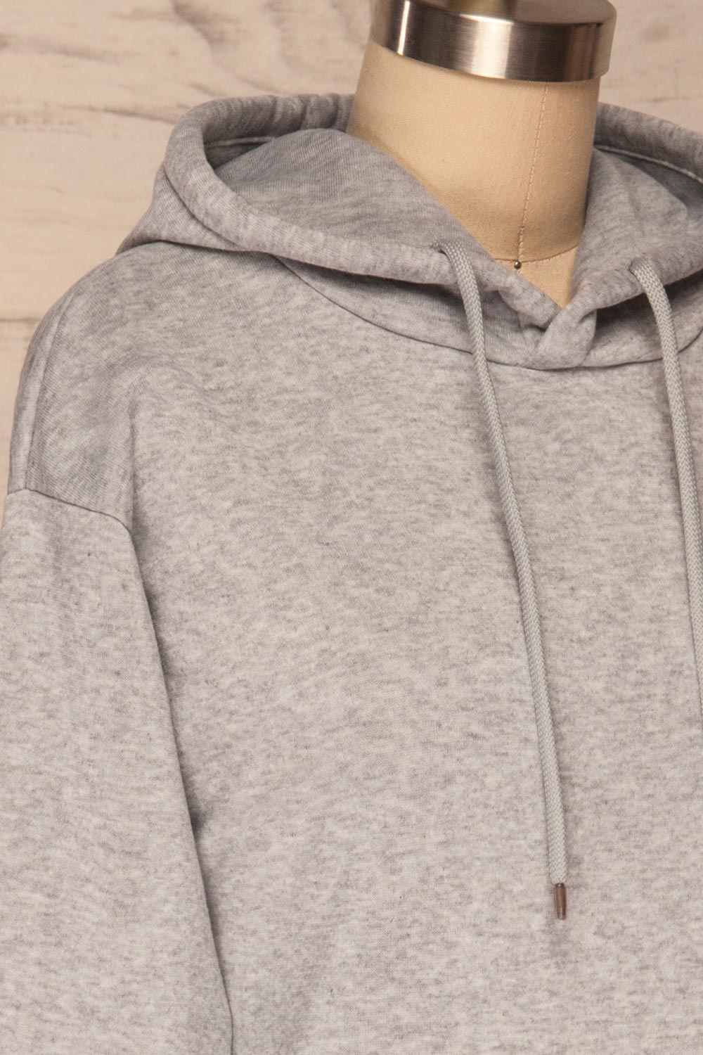 Juxue Fog Grey Hoodie | La petite garçonne side close up