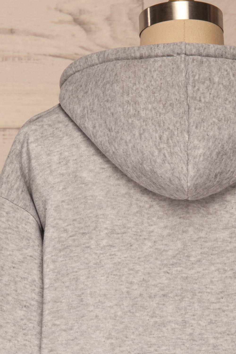 Juxue Fog Grey Hoodie | La petite garçonne back close up
