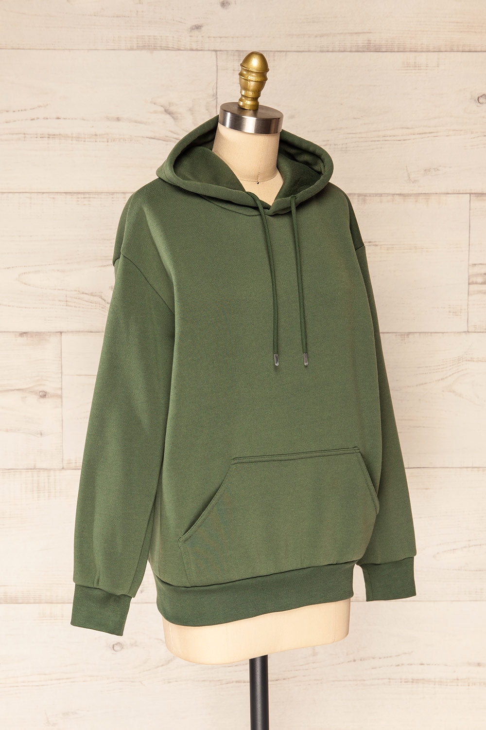 Juxue Forest Green Oversized Hoodie | La petite garçonne side view