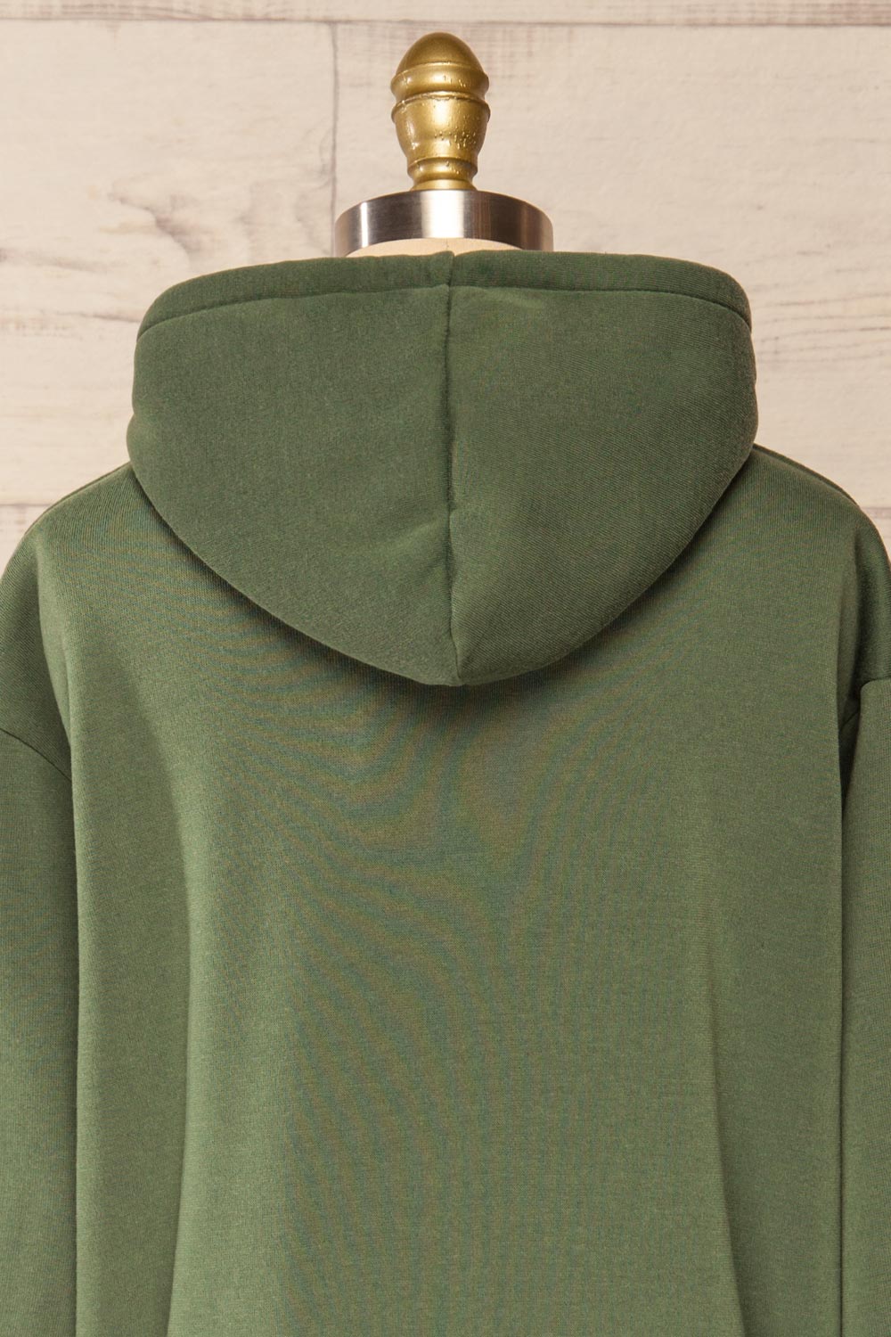 Juxue Forest Green Oversized Hoodie | La petite garçonne back close-up