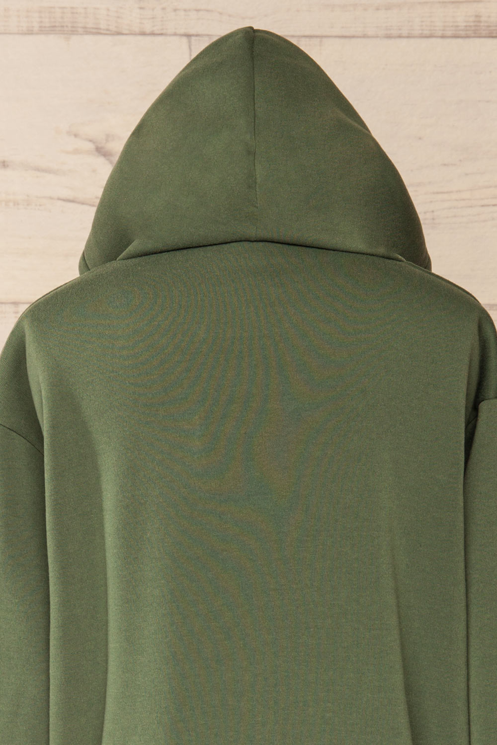 Juxue Forest Green Oversized Hoodie | La petite garçonne hood close-up