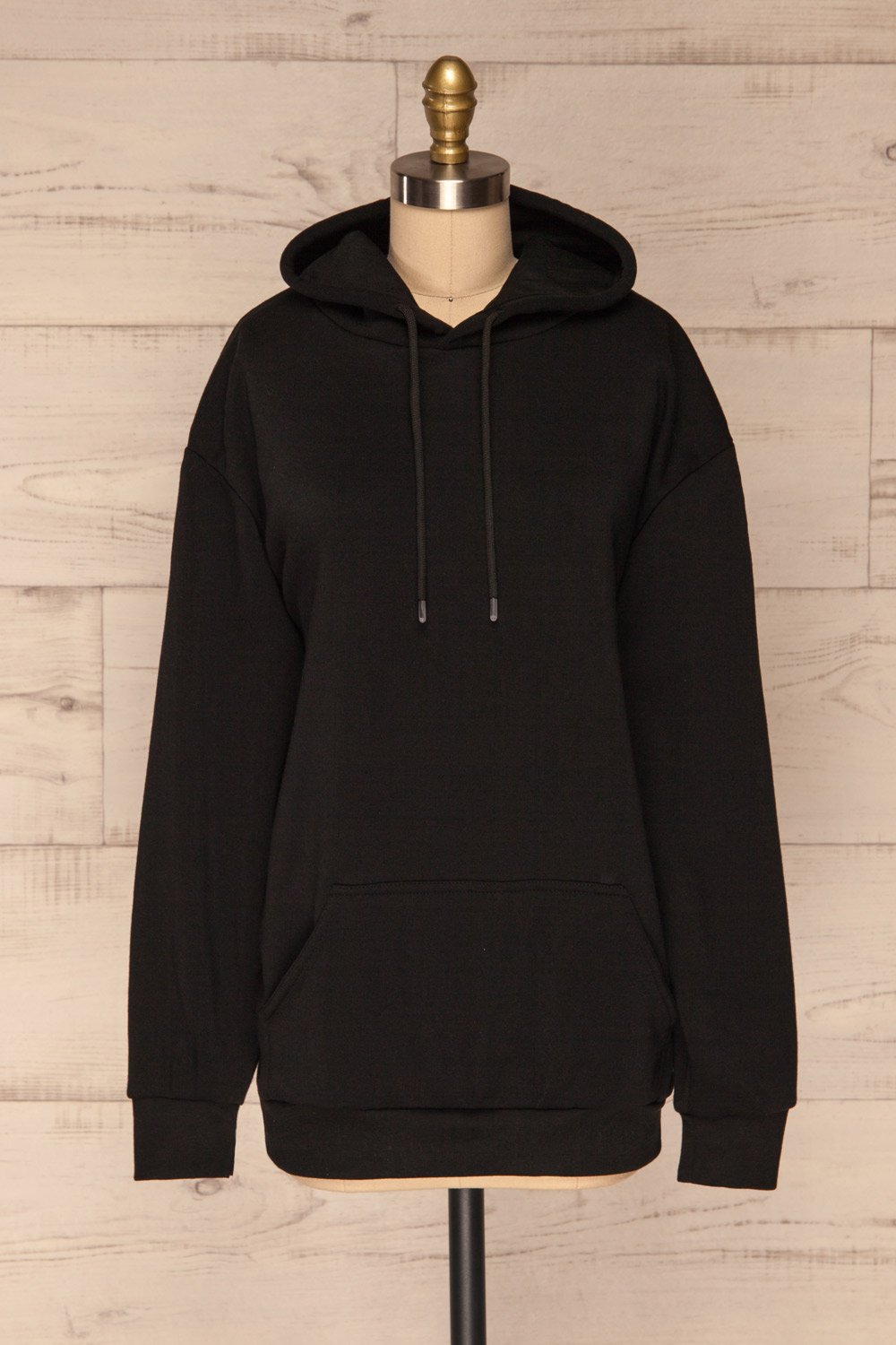 Juxue Smoke Black Oversized Hoodie | La petite garçonne