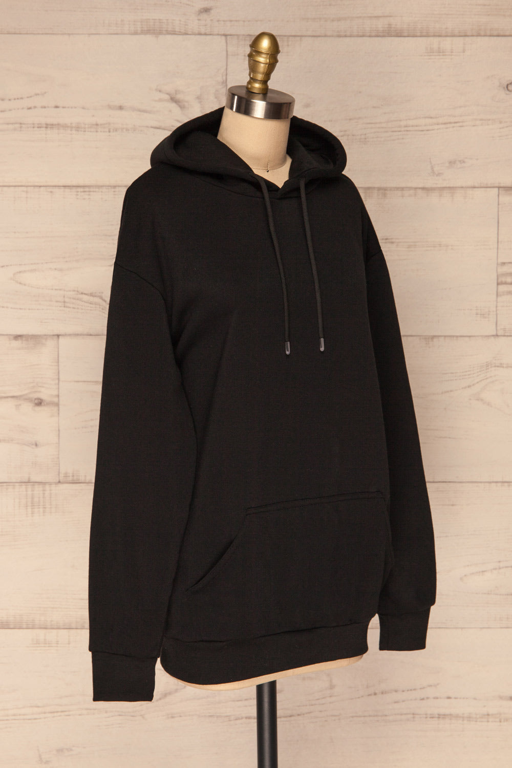 Juxue Smoke Black Oversized Hoodie | La petite garçonne side view