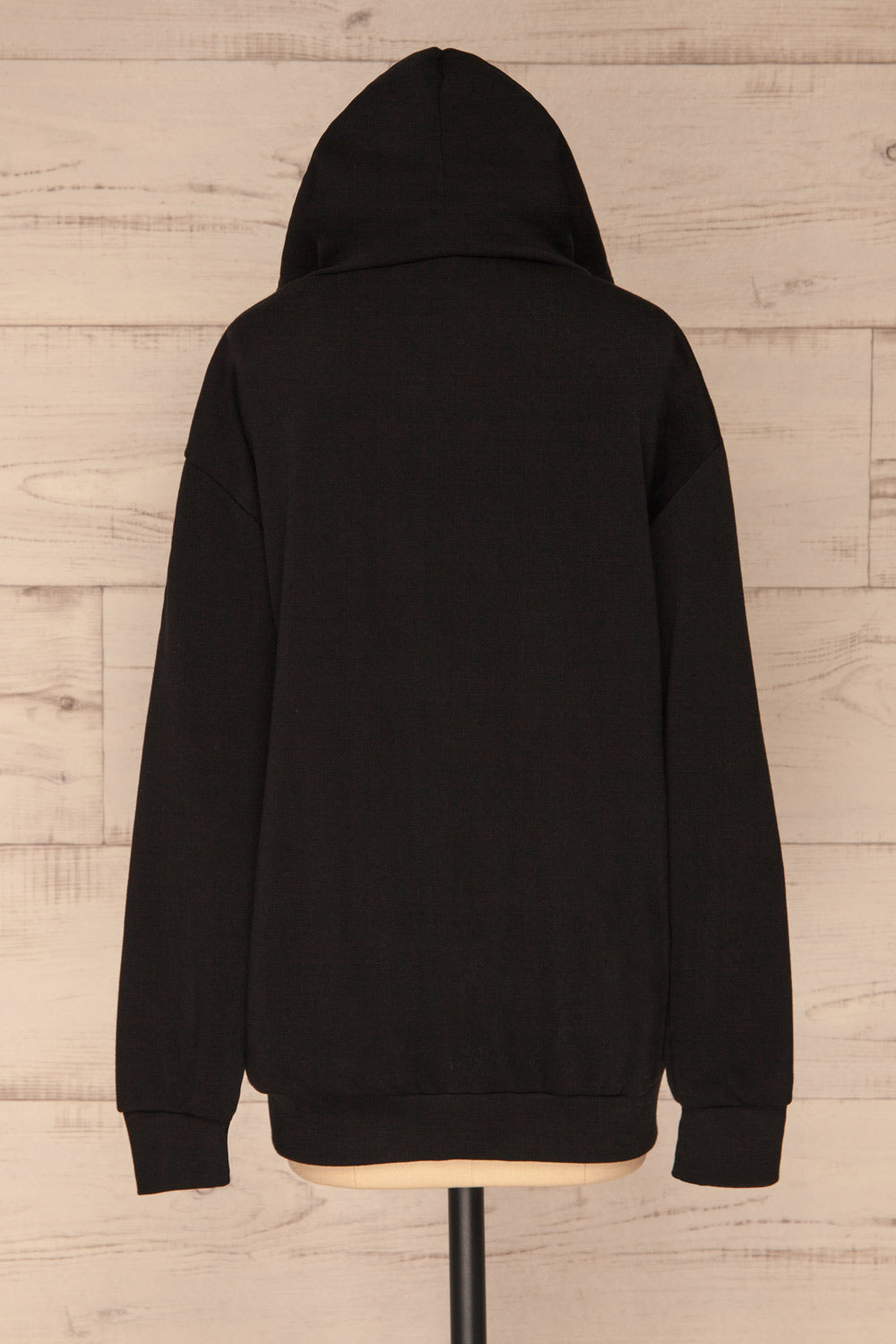 Juxue Smoke Black Oversized Hoodie | La petite garçonne back view hood