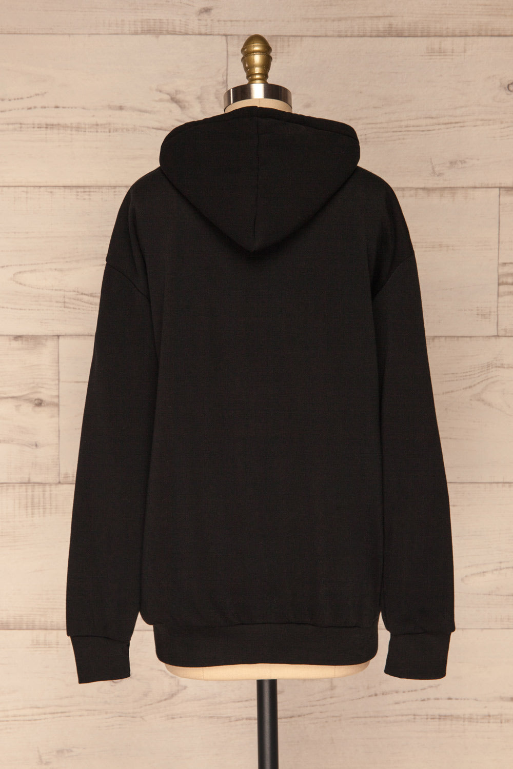 Juxue Smoke Black Oversized Hoodie | La petite garçonne back view