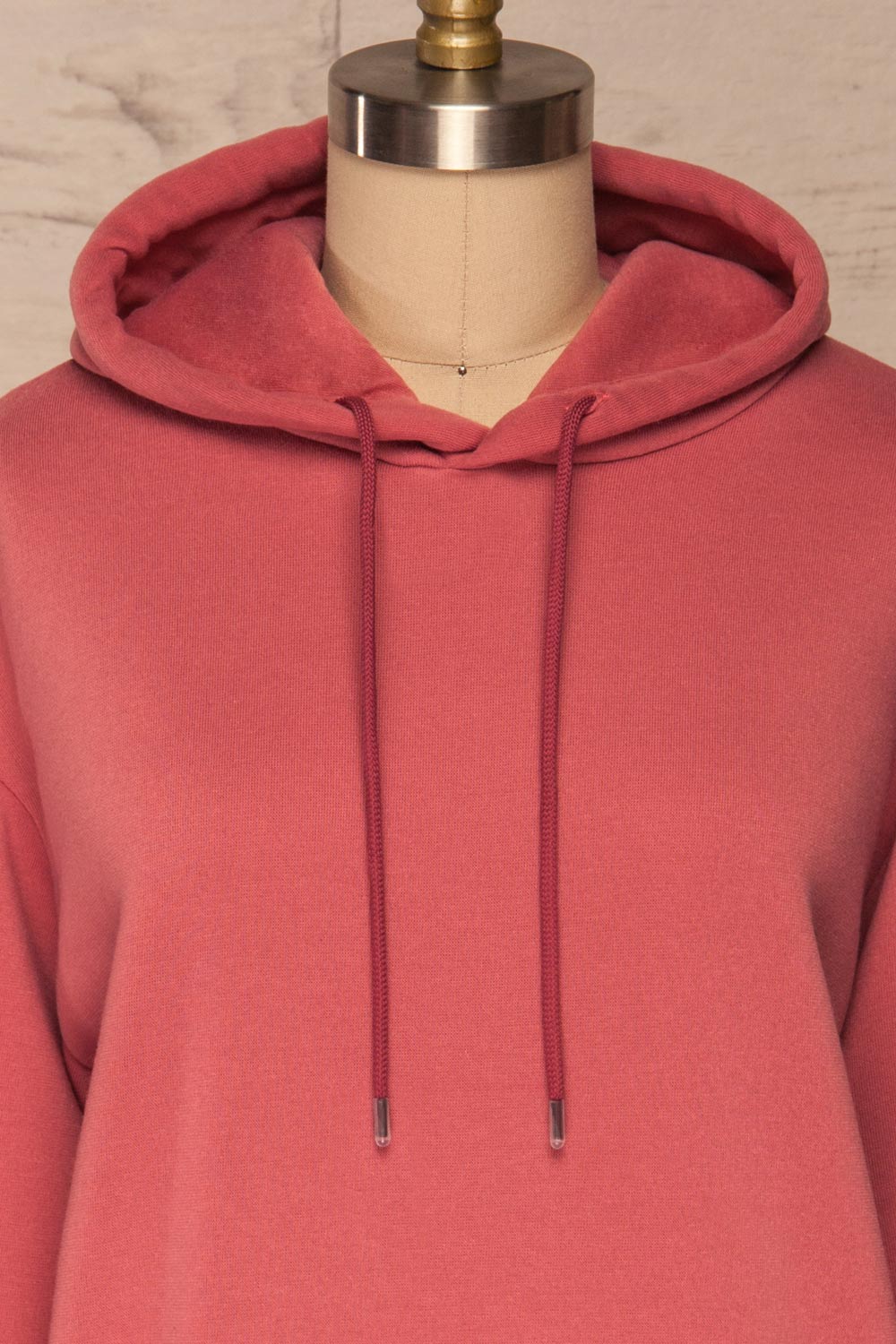 Juxue Sunset Pink Hoodie | La petite garçonne front close up