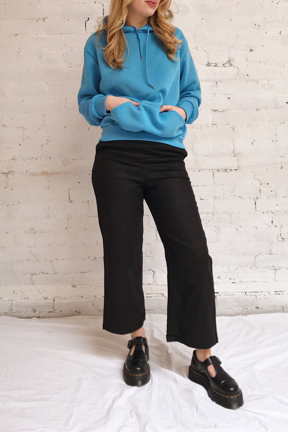 Juxue Sky Blue Oversized Hoodie | La petite garçonne model look