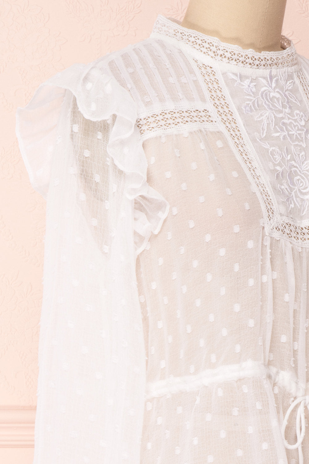 Kaiona Day White Plumetis & Lace Loose Top | Boutique 1861 4