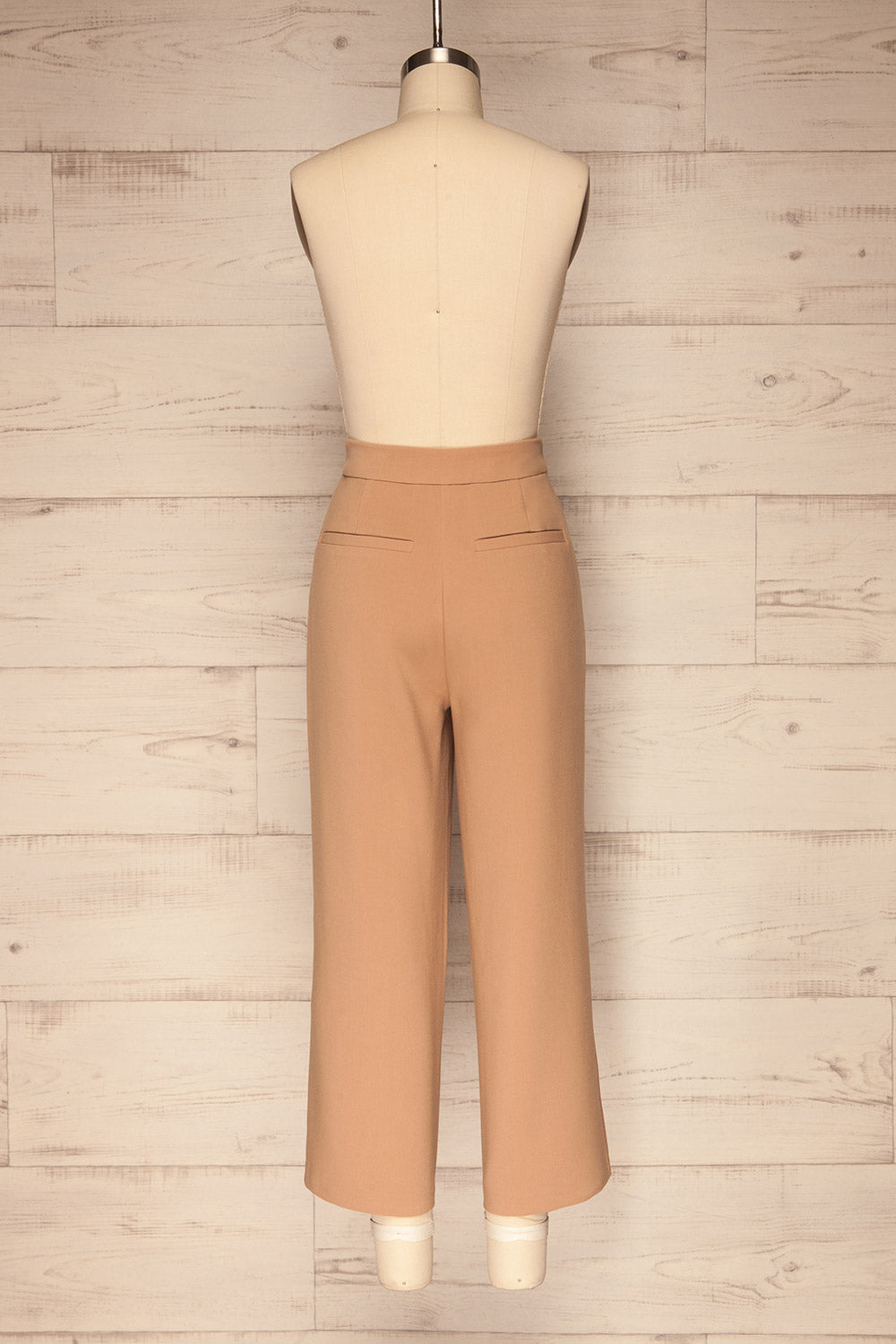Kalisz Sand Taupe High-Waisted Pants back view | La Petite Garçonne
