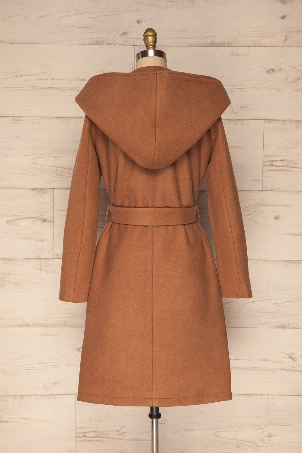 Almeirim Brown Felt Trench Coat | La Petite Garçonne back view
