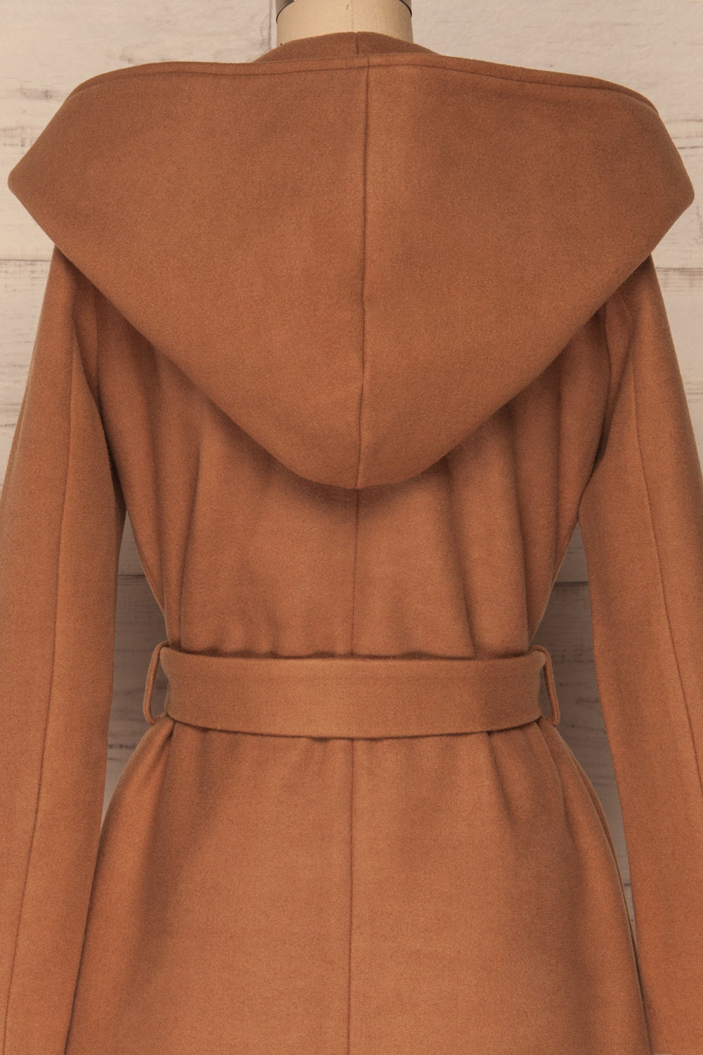 Almeirim Brown Felt Trench Coat | La Petite Garçonne back close-up