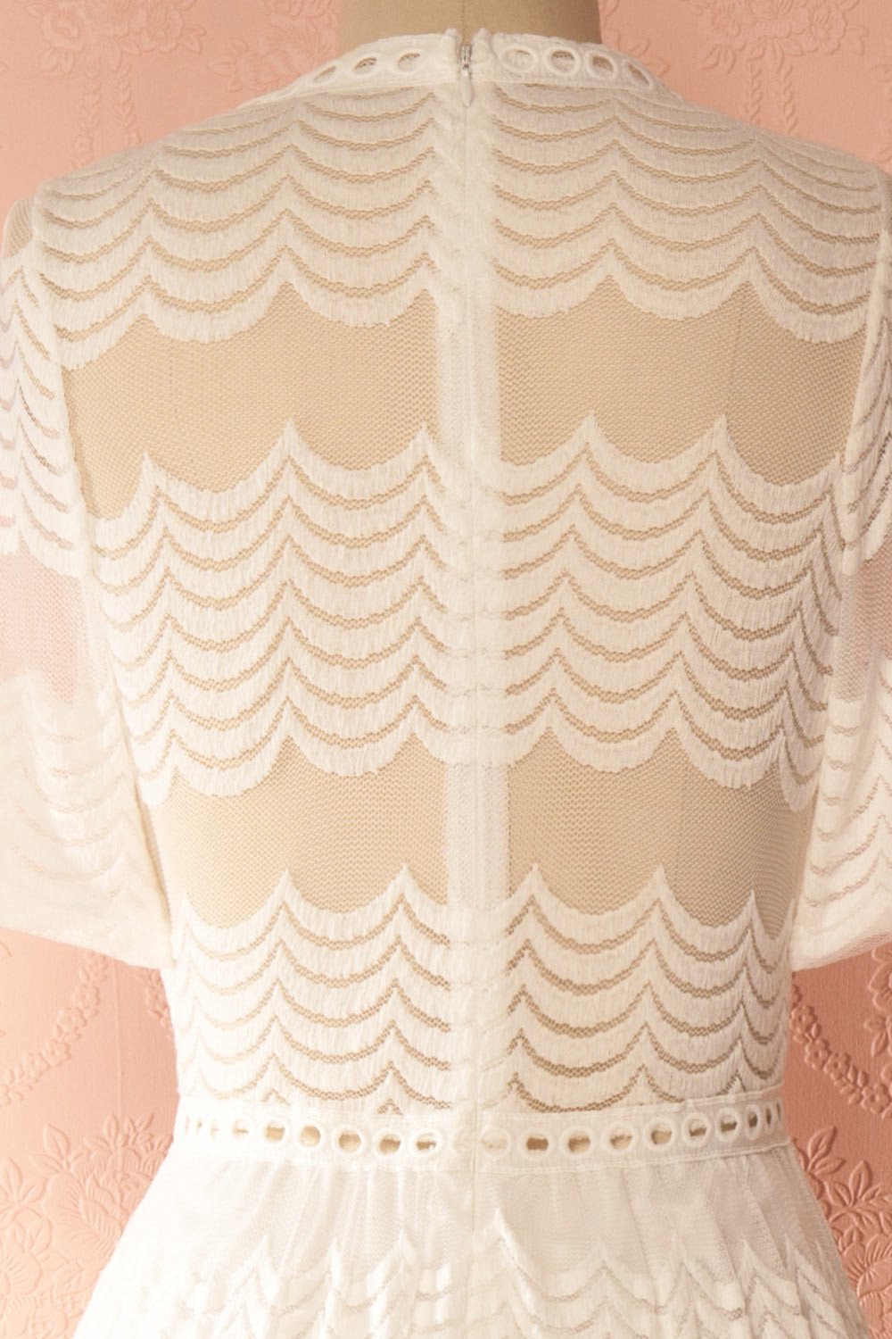 Kaori Light White Lace Jumpsuit with See-Through Skirt | Boudoir 1861