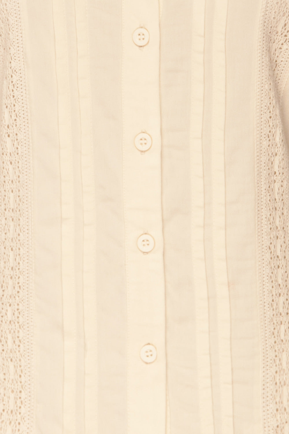 Kargowa Cream Button-Up Shirt with Lace Details | TEXTURE DETAIL | La Petite Garçonne