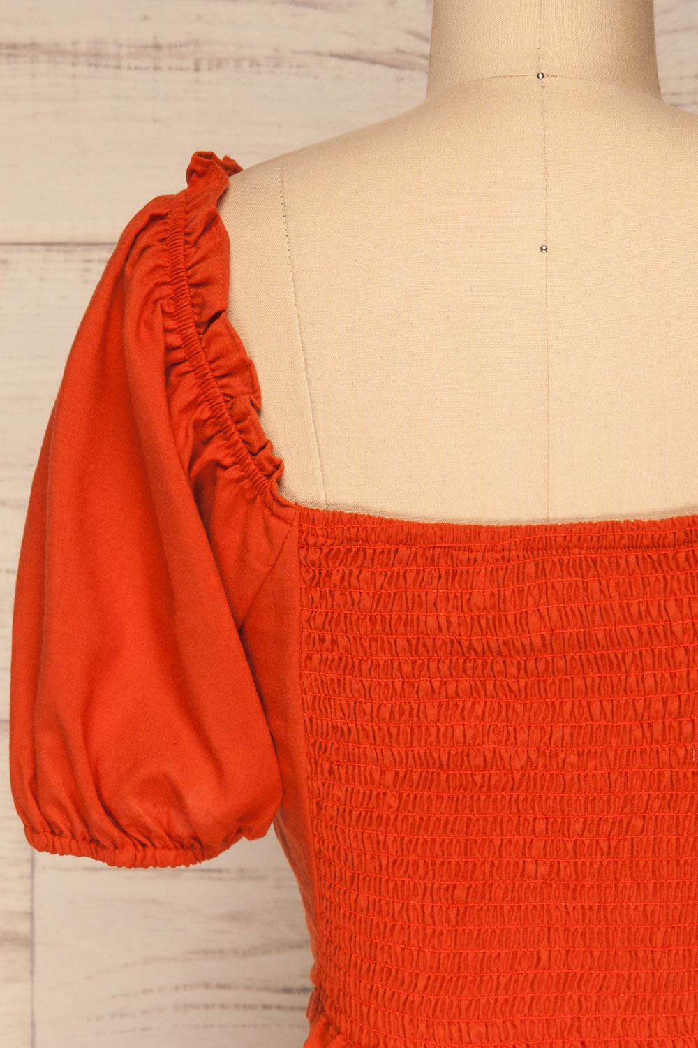 Karvounari Burnt Orange Off-Shoulder Crop Top | La Petite Garçonne 6