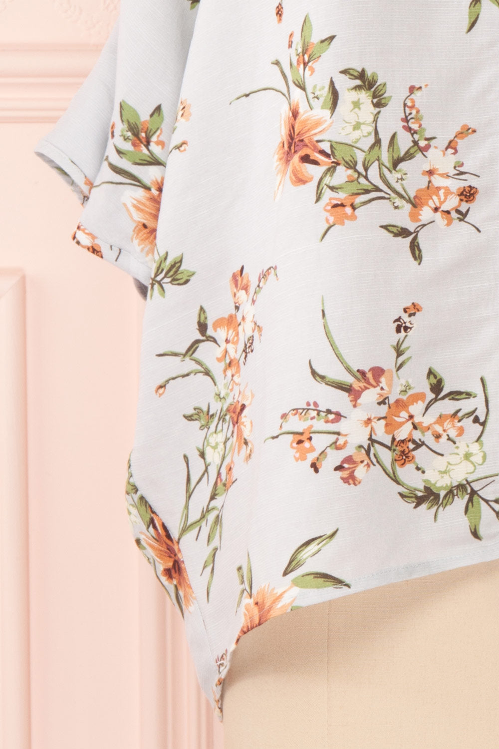 Katinka Light Blue Floral Loose Blouse | Boutique 1861 sleeves