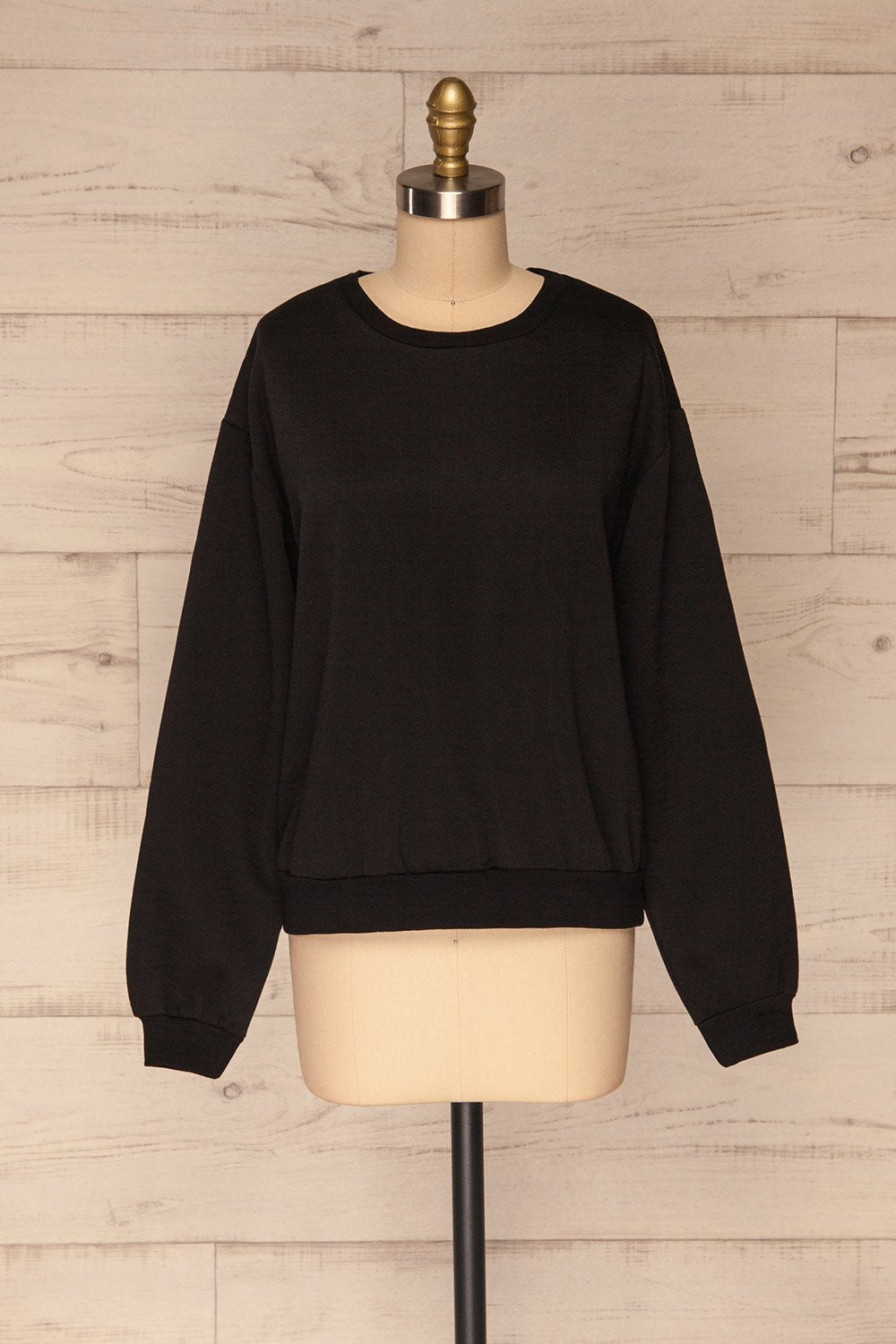 Kazann Black Crew Neck Sweater | La petite garçonne
