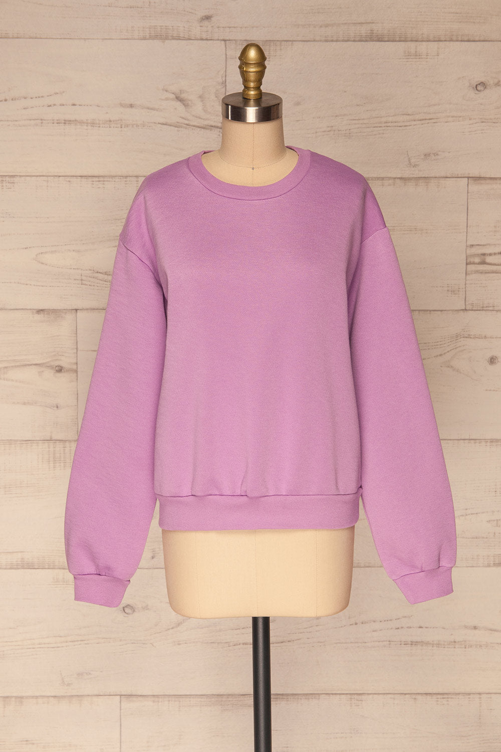Kazann Purple Crew Neck Sweater | La petite garçonne front view