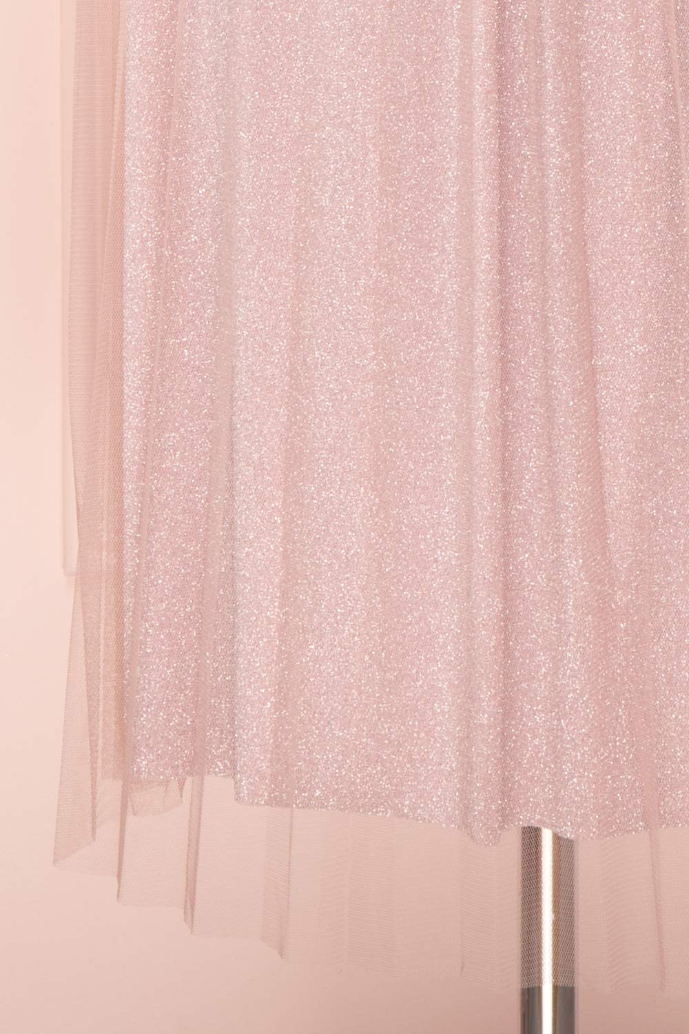 Keelin Rose Pink Glitter Mesh Midi Skirt | Boutique 1861 7