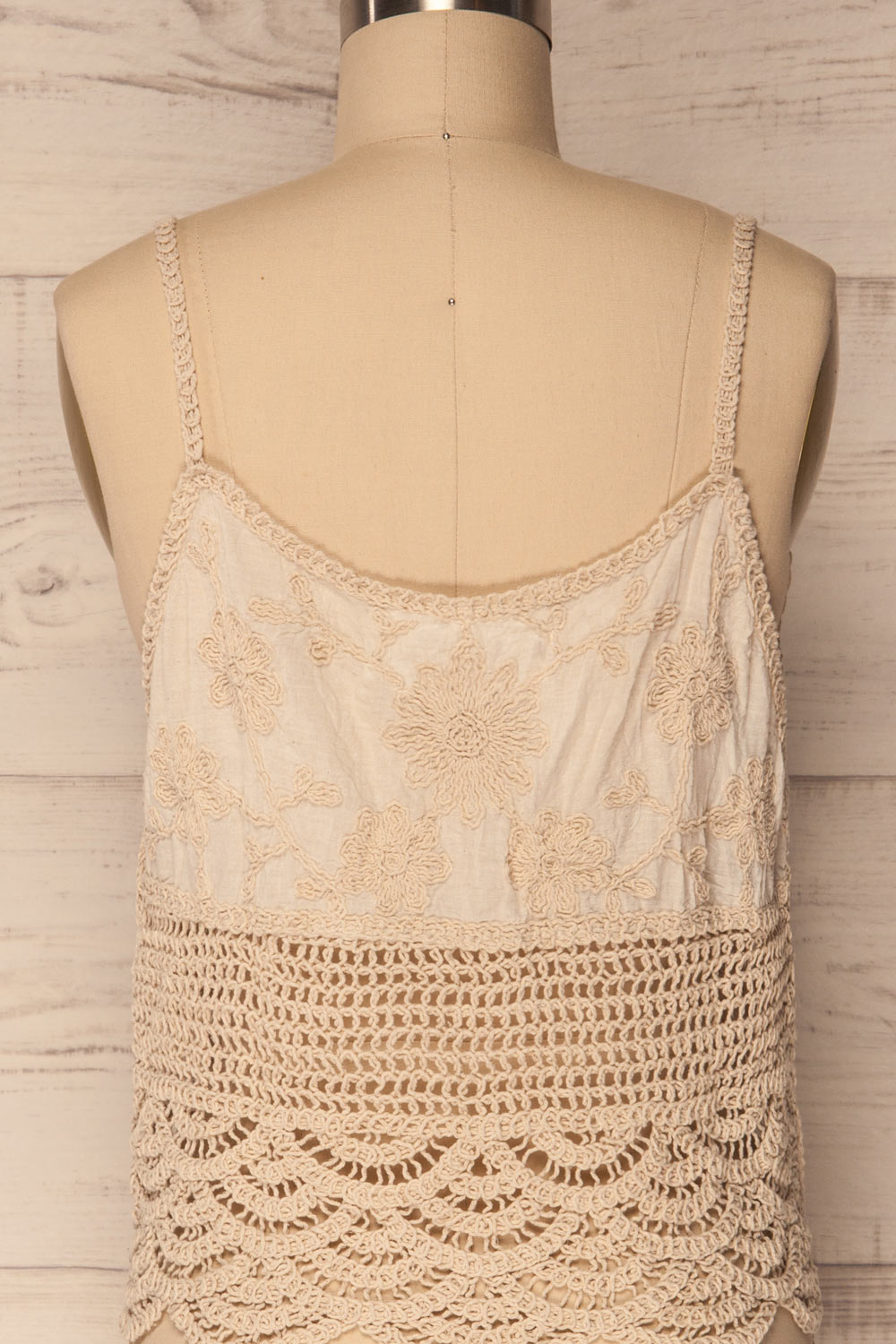 Kefalos Sand Beige Crocheted Lace Crop Top | La Petite Garçonne 8
