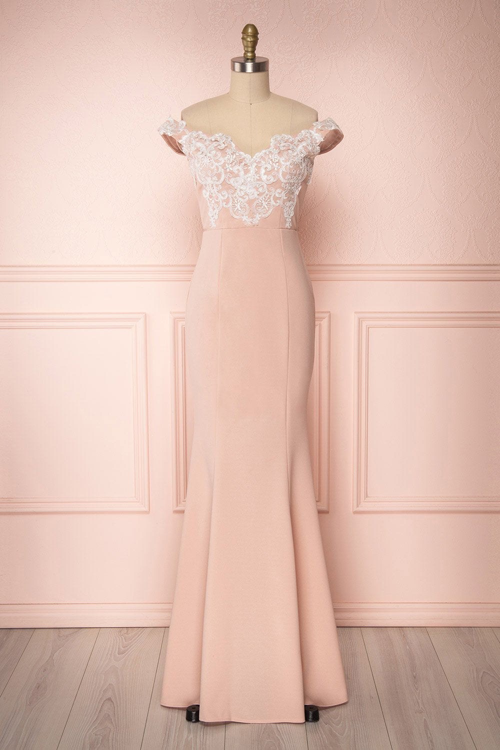Keity Blush Off-Shoulder Mermaid Dress | Boutique 1861