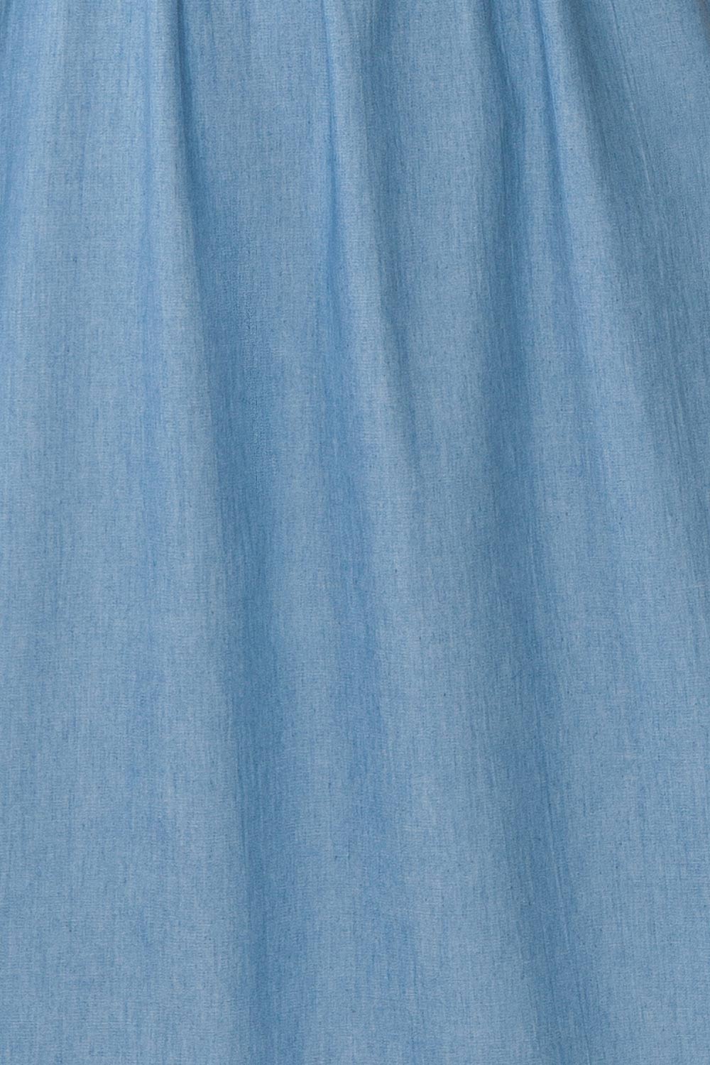 Ketilbjorg Blue Denim Midi Dress w/ Buttons | La petite garçonne fabric