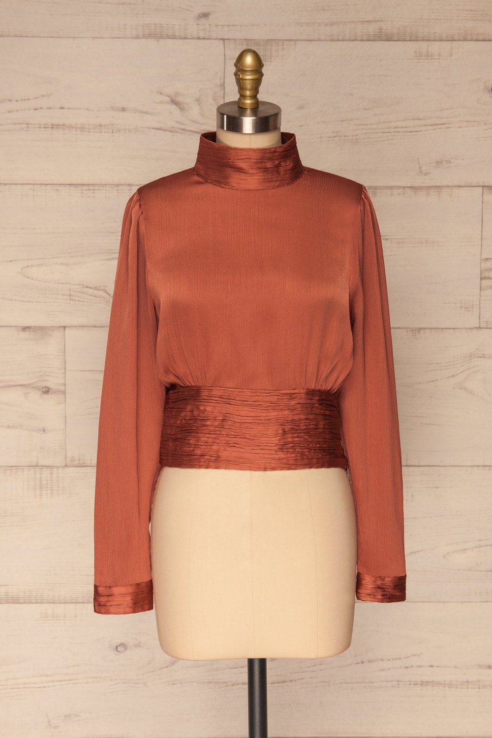 Kiell Clay Pink Open Back Silky Blouse | La petite garçonne